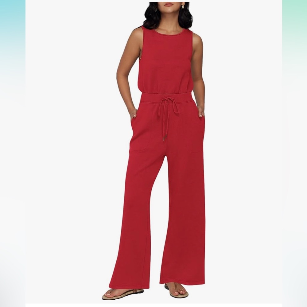 NWT - Automet Women's Red Sleeveless Jumpsuit (M)